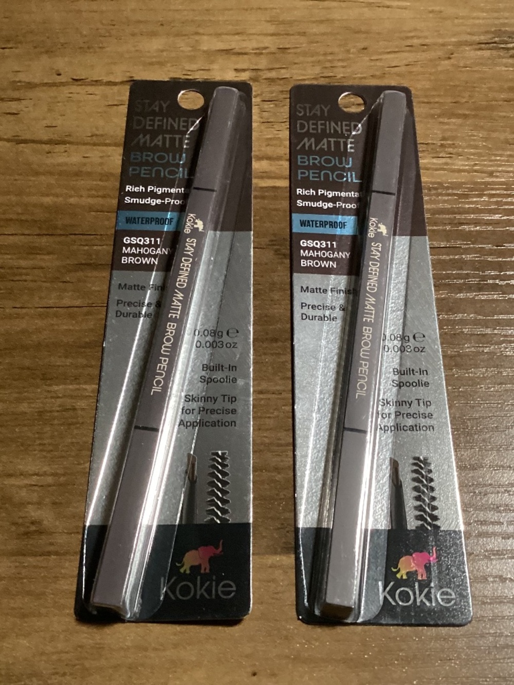 Kokie Stay Defined Matte Brow Pencil Mahogany Brown Waterproof Matte Finish NEW